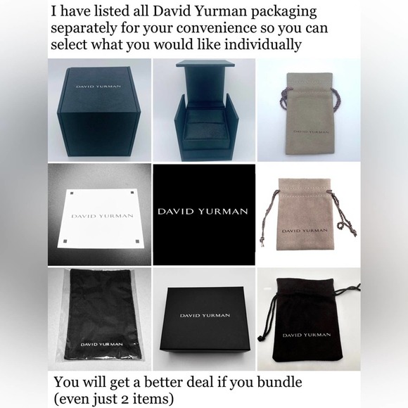 New David Yurman Black and White Jewelry Polishing Cloth New in Plastic 6”x 3.5” - Picture 7 of 7